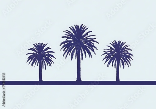 Tranquil Palm Tree Silhouette for Travel and Vacation Inspiration and Tropical Beach Vibes, Perfect for Summer Marketing Campaigns et Branding.