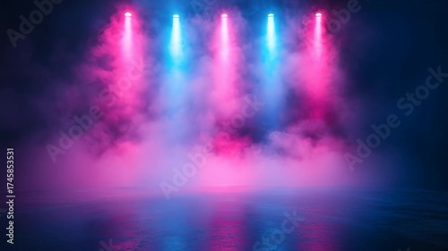 Wallpaper Mural Colorful stage lighting creates an energetic atmosphere with smoke effects at a live performance event Torontodigital.ca