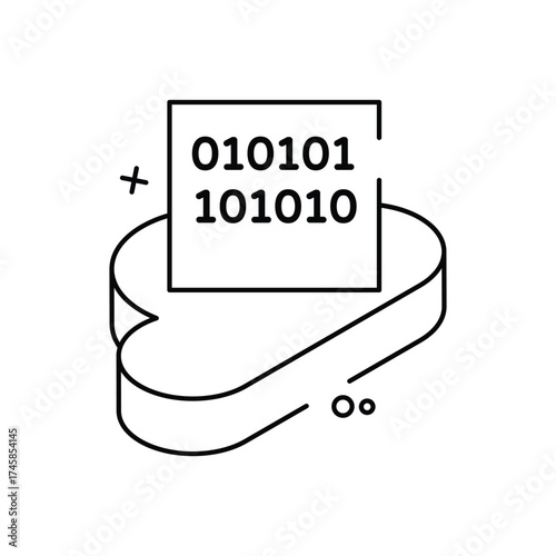 Binary Cloud vector icon