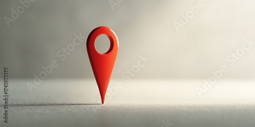 Vibrant red location pin stands out, symbolizing destination, navigation, and important places