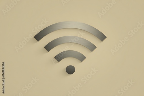 Sleek modern metallic WiFi symbol conveys seamless connectivity and digital innovation