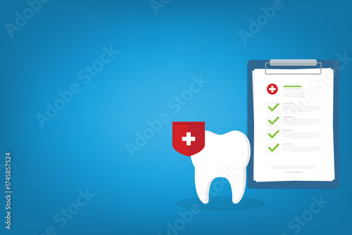 Dental care, tooth protection. Medical health and dentistry concept	
