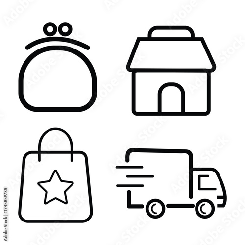 some shopping bag and useful icon design