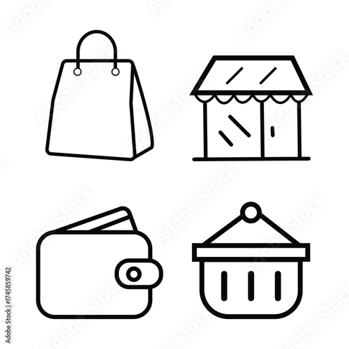 some shopping bag and useful icon design