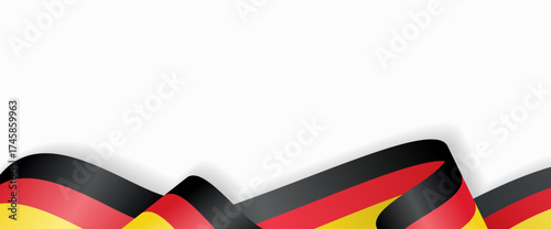 German flag stylized wavy ribbon abstract background layout. Vector illustration.