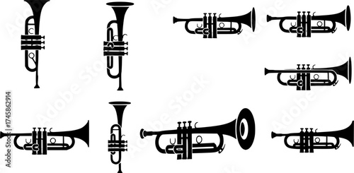 trumpet icon flat vector icon 