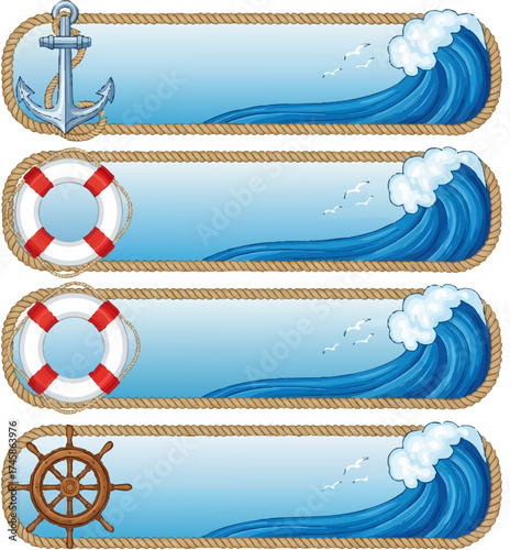 Nautical Themed Banner Designs.