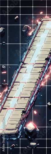 Vektorgrafik zum Thema: 80s, neon, tabletop, rpg, space, sci-fi, science, fiction, retro, pop, spielfeld, vector, grafik, alien, weltraum, weltraumabenteuer,