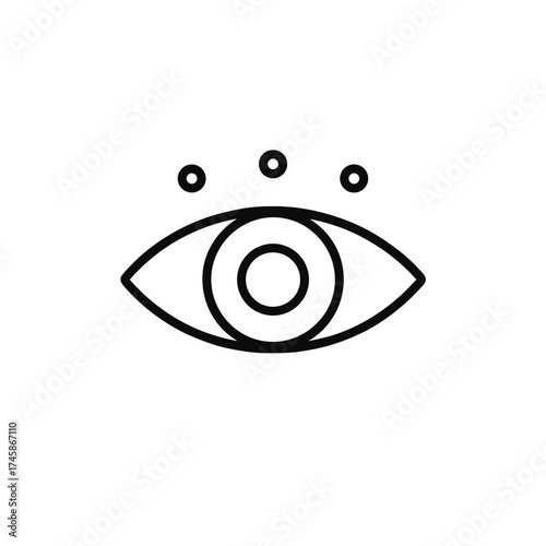 Mystic Eye Shape-Based Outline Icon, Monochrome, Transparent Background