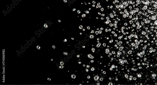 An artistic display of water droplets, captured with precision against a dark backdrop, creating a captivating visual effect. vector illustration