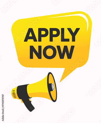 Apply Now Announcement with Megaphone