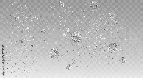 A mesmerizing abstract of glimmering, iridescent glitter particles floating in the ethereal expanse. vector illustration