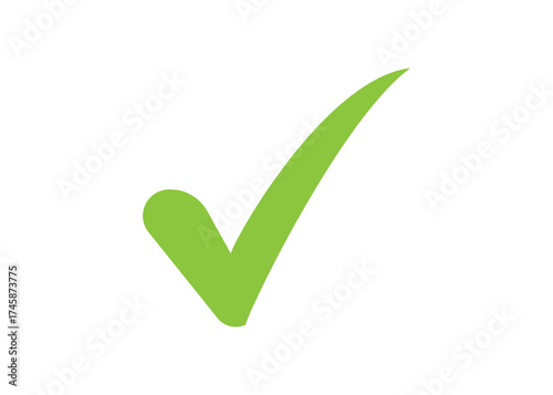 Flat Green Tick Mark – Transparent Background Checkmark for Design Use