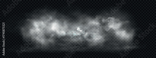 White smoke, steam clouds background. Vector illustration.