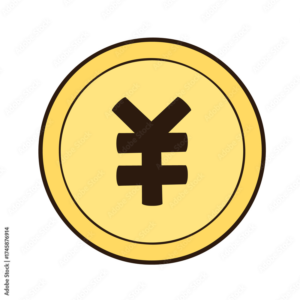Obraz premium シンプルなお金・通貨のイラスト｜ビジネスや金融資料に使えるシンプルなイラスト