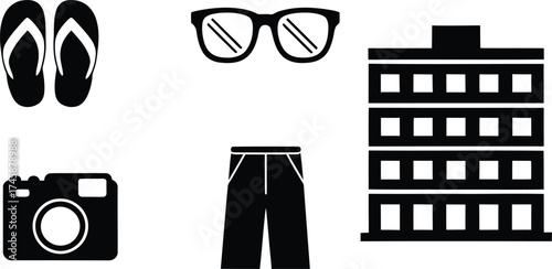 Travel Essentials And Building Silhouette Collection For Easy Vacation Planning Ideas