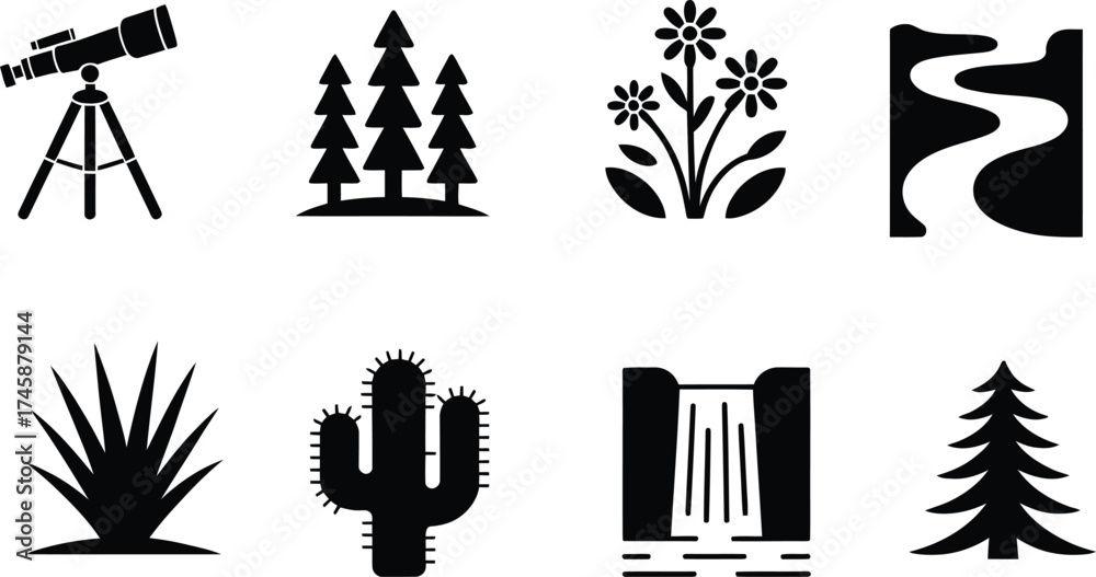 Fototapeta premium Outdoor Adventure And Nature Themed Graphic Element Collection For Travel Enthusiasts