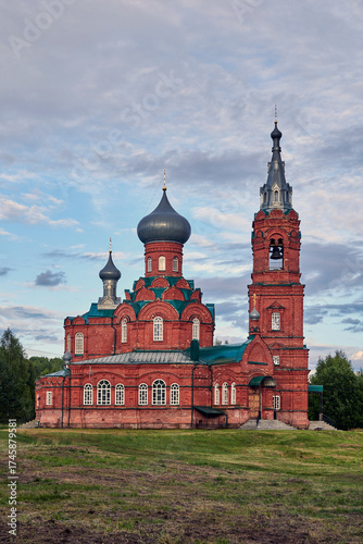 Russia. Shirkov Pogost, Tver Region. Red Church of the Nativity of John the Baptist