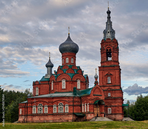 Russia. Shirkov Pogost, Tver Region. Red Church of the Nativity of John the Baptist