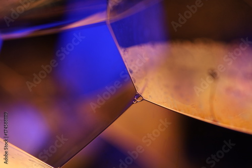Purple and green fluid panels, fluid background, flat waves, smooth movement, dark copy space, purple ink