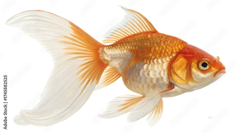 Obraz premium goldfish isolated on white background