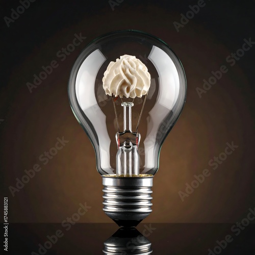 Lightbulb with Creamy Brain Inside