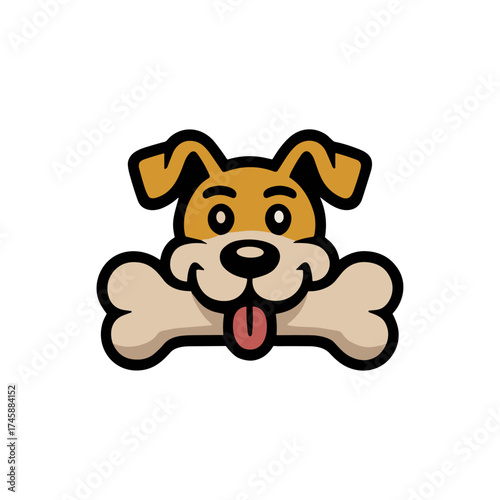 Baby Dog vector illustrations design, puppy playing bone in mouth, Funny friendly animals characters. Happy corgi, doberman, dalmatian, pug, dachshund. Flat puppy vector set of clipart