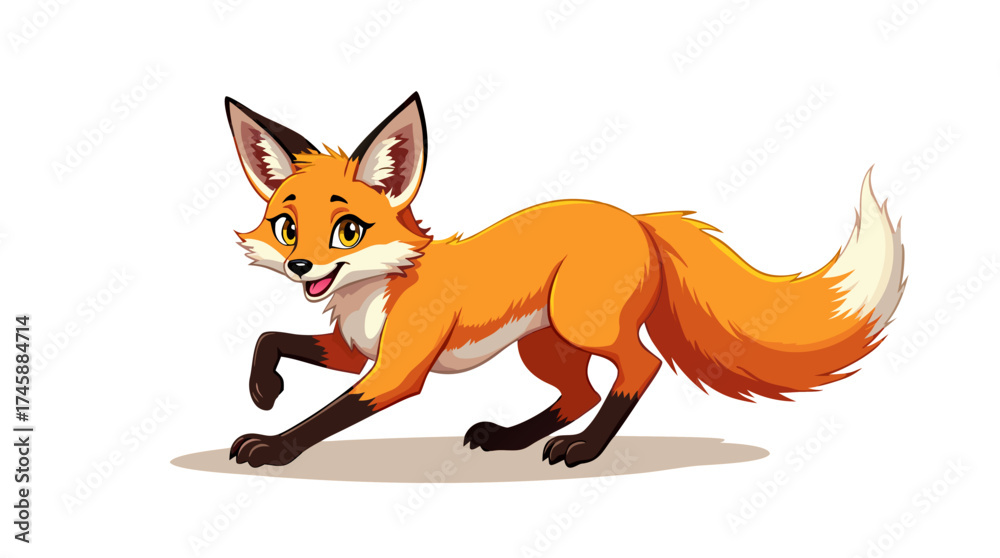 Obraz premium red fox cartoon