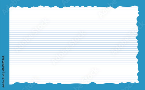 Graph paper. Printable lined and squared grid paper with color lines. Geometric background for school, textures, notebook, diary. Realistic ripped aged paper blank.