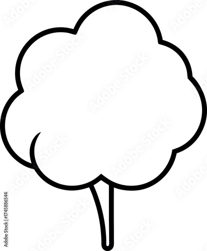 Abstract Cotton Candy Line Art for Food and Festival Graphics
