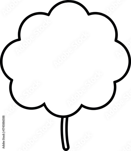 Black and White Cotton Candy Vector for Food and Festival Design