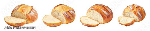 Artisanal Freshly Baked Loaf Bread Isolated PNG Set Transparent Backround
