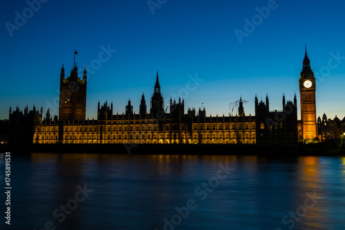 The Palace of Westminster at Sunset, London, England.