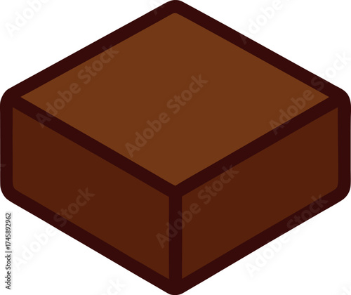 Brownie Block Vector Illustration for Bakery and Dessert Branding