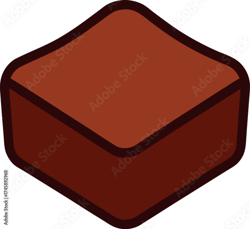 Brownie Cartoon Vector for Dessert and Sweet Treat Design