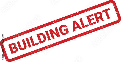 A textured red rubber stamp showing important text signaling a warning for a specific facility