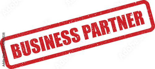 Grungy effect rubber stamp indicating a business partner relationship, essential for corporate alliances and collaborations