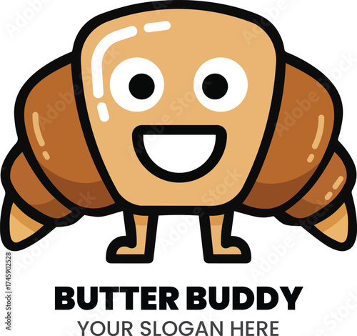 Butter Buddy Toast Mascot Logo for Bakery and Breakfast Branding