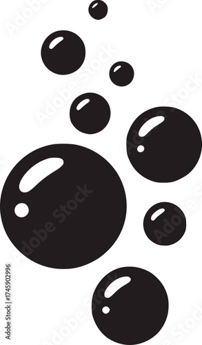 Dark Bubbles Ascending Minimalist Icon vector