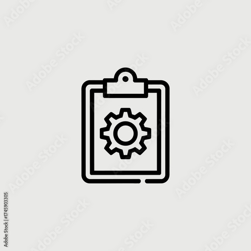 Clipboard with Gear icon