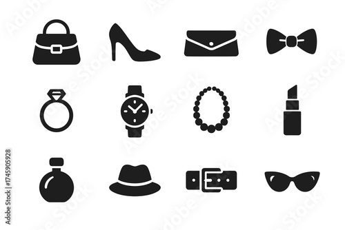 Fashion icons collection: bags, shoes, jewelry, watches, and accessories