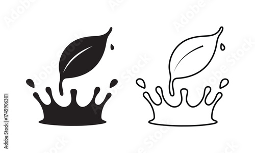 Eco Friendly Leaf Splash Icon Design