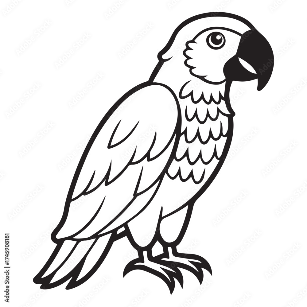 Obraz premium macaw parrot vector icon outline