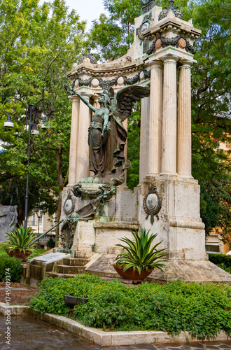 Monument to the Fallen of the First World War, Italy, Liguria, Alassio, War Memorial.. Statue of the Monument to the Fallen. Alassio, Ligurian Riviera, Stones of Remembrance: