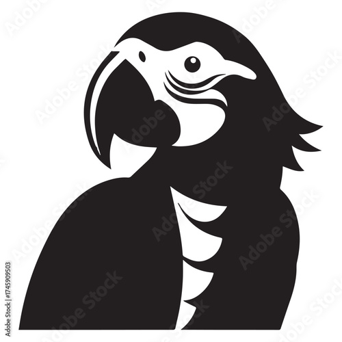 macaw parrot  vector icon outline