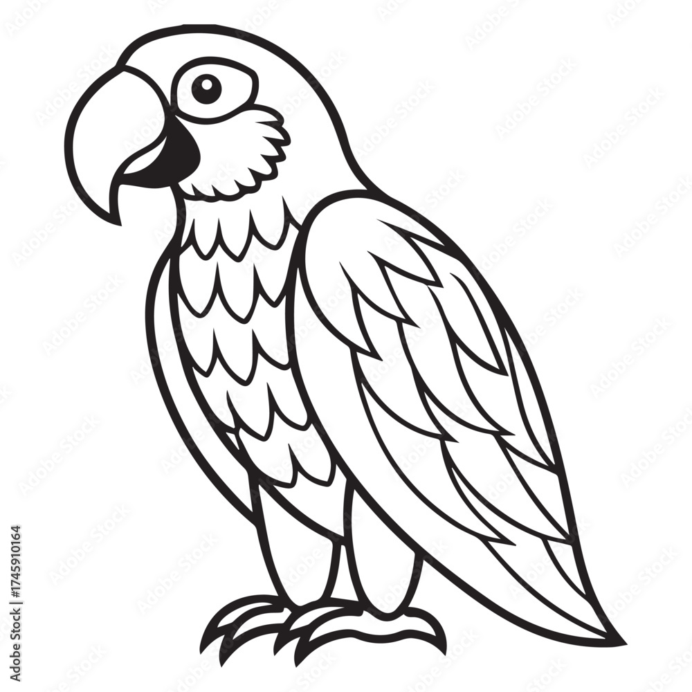 Fototapeta premium macaw parrot vector icon outline
