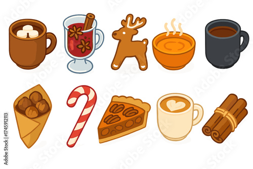 Christmas and winter 3d icon set. festive seasonal icons collection in 3d style