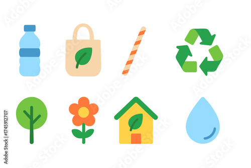 Eco-friendly, sustainability, recycling line icon set. environmental conservation icons.