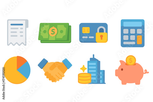 Finance, business 3d icon set. money, banking, and investment icons collection
