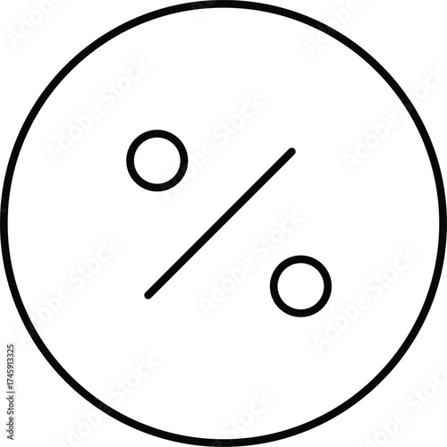 Vector art of percentage sign in a circle for discount use
